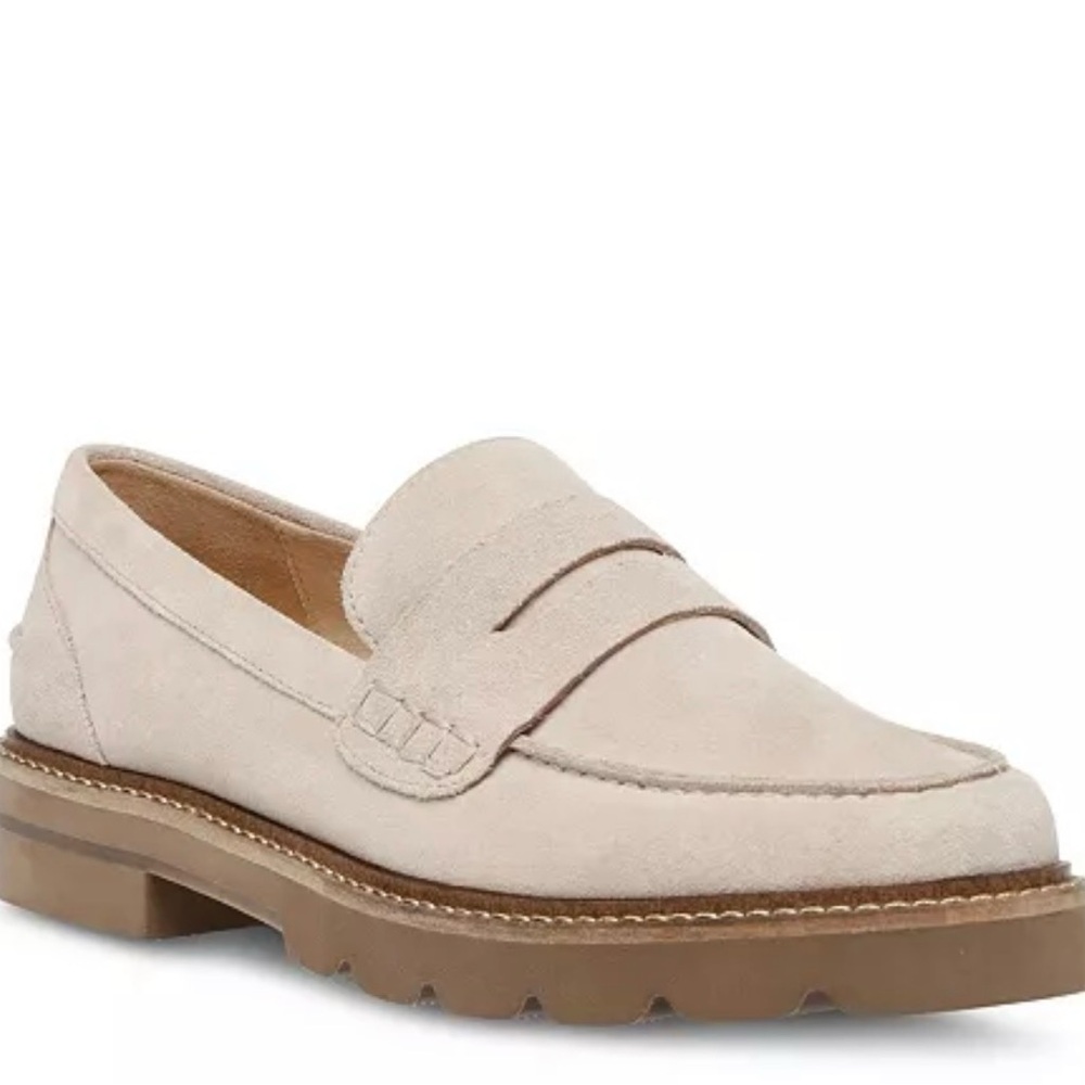 Anne Klein Beige Suede Loafers Sz 9M